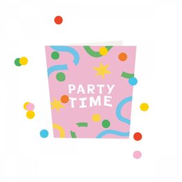 Confetti Card Party time roze - TheGiftLabel