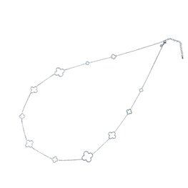 Ketting N4707-1 long clover zilver - ​​​​​​​Day&amp;Eve