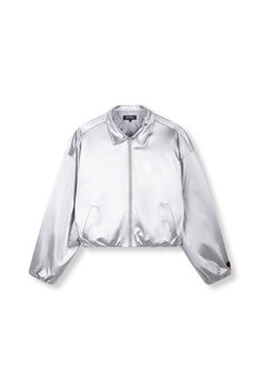 Bomber satin look Dia zilverkleurig - RefinedDepartment