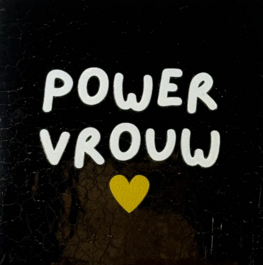 Tegeltje Powervrouw goud/creme - YETT