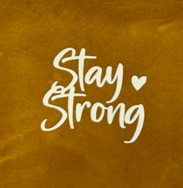 Tegeltje Stay strong oker/creme - YETT