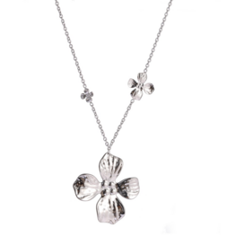 Ketting N56491-1 long flowers zilver - ​​​​​​​Day&amp;Eve