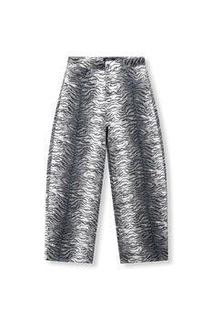 Broek Elma grijze denim balloon jeans met tijgerprint - RefinedDepartment
