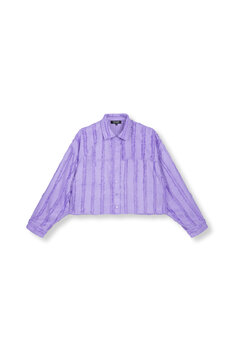 Korte blouse Saden met franjes lila - RefinedDepartment