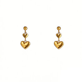 Oorbellen E61184-2 hartjes goud - Day&amp;Eve