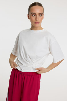 Cropped t-shirt Barr wit  - Refined Department