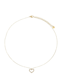 Ketting open hartje met diamantjes goud - Rose &amp; Camellia