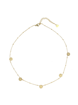 Ketting zonnebloemetjes goud - Rose &amp; Camellia