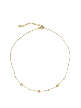 Ketting klavertjes vier met steentjes goud - Rose &amp; Camellia