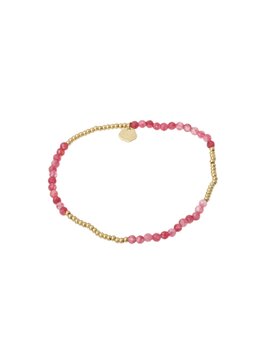 Armband kraaltjes roze en goud - Rose &amp; Camellia