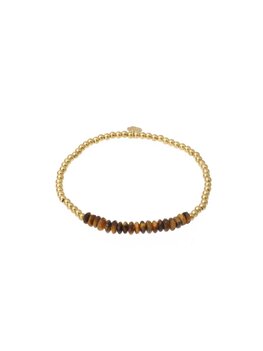 Armband kraaltjes donkerbruin goud - Rose &amp; Camellia