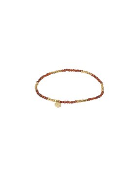 Armband kraaltjes bruin goud - Rose &amp; Camellia