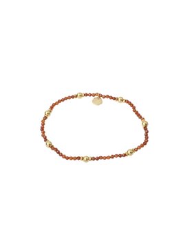Armband kraaltjes bruin en goud - Rose &amp; Camellia