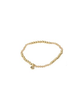 Armband kraaltjes mat champagne goud - Rose &amp; Camellia