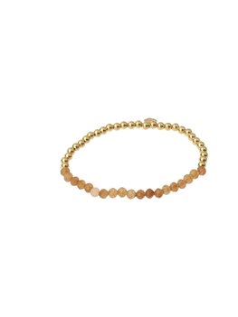 Armband kraaltjes half lichtbruin goud - Rose &amp; Camellia