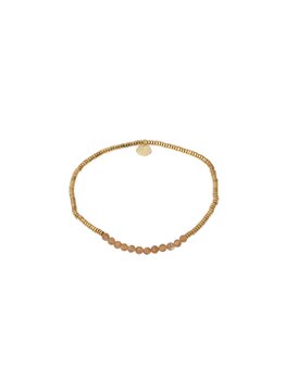 Armband kraaltjes lichtbruin goud - Rose &amp; Camellia