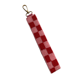 Sleutelhanger Ruitjes rood/roze - Loffs