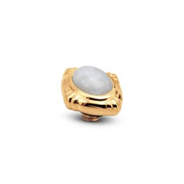 Steentje Victorian Gem White Jade goud TMH3 twisted  - Melano
