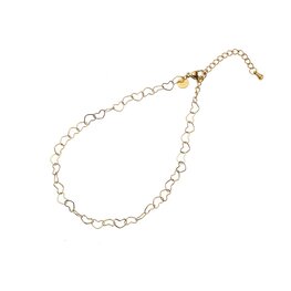 Enkelbandje A3892-2 heart chain goud - Day&amp;Eve 