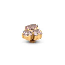 Steentje Trinity Light Pink goud TMH5 twisted - Melano