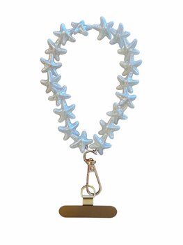 Telefoonkoord kort zeesterretjes parels