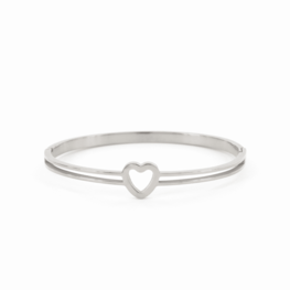 Bangle Giselle open hartje zilver - Kalli