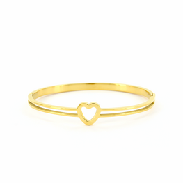 Bangle Giselle open hartje goud - Kalli
