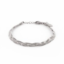 Armband dubbel slang Veena zilver - Kalli