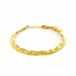 Armband dubbel slang Veena goud - Kalli