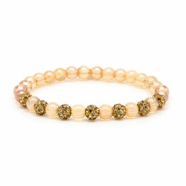 Armband spiral Janice elastiek gold crystal XS - Karma