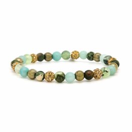 Armband spiral Willow elastiek gold crystal XS - Karma