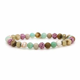 Armband spiral Indira elastiek purple crystal XS - Karma
