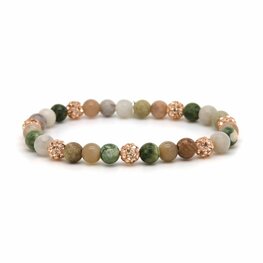 Armband spiral Holly elastiek rosegold crystal XS - Karma