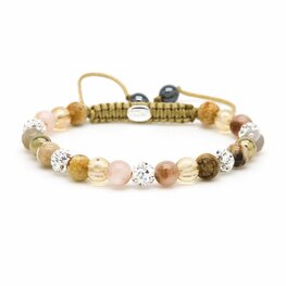 Armband Spiral Naomi white crystal XS - Karma