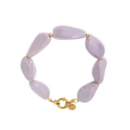 Armband K.EX.68.1 lilac stones goud - Label Kiki