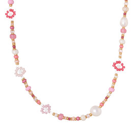 Ketting K.SK.269.1 summer flowers goud - Label Kiki