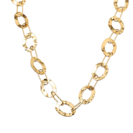 Ketting N61470-2 platte ovale rondjes goud - Day&amp;Eve