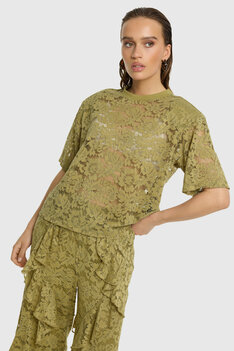 T-shirt Angie groen kant - Refined Department