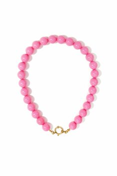 Kralen ketting 15mm roze