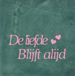 Tegeltje De liefde blijft altijd groen/roze - YETT
