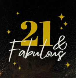 Tegeltje 21 &amp; fabulous goud/creme - YETT