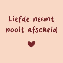 Tegeltje Liefde neemt nooit afscheid