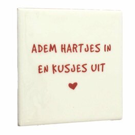 Tegeltje Adem hartjes in en kusjes uit