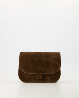 Tas Flora suede donkerbruin - Teatro