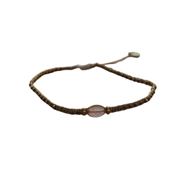 Armband Chloe 01 lichtroze en gouden kraaltjes - LeJu