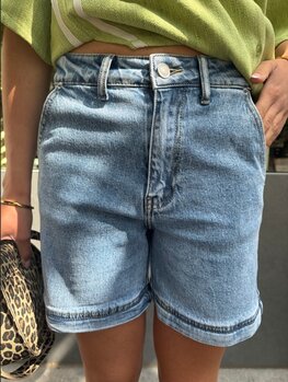 Short denim blauw