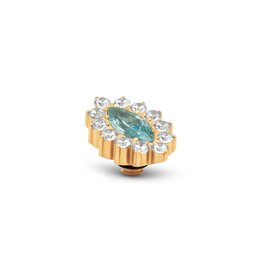 Steentje Stellar Marquise Aquamarine goud TMI1 twisted - Melano