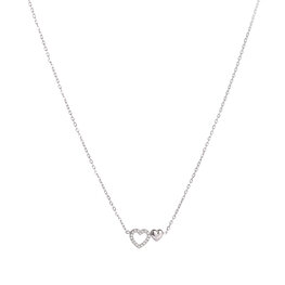 Ketting N61572-1 twee hartjes zilver - Day&amp;Eve