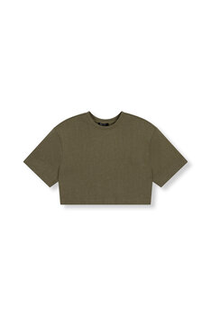 Cropped t-shirt Angie army groen - RefinedDepartment