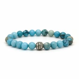 Armband AIDEN Silver Logo Bead 8MM - Karma Him